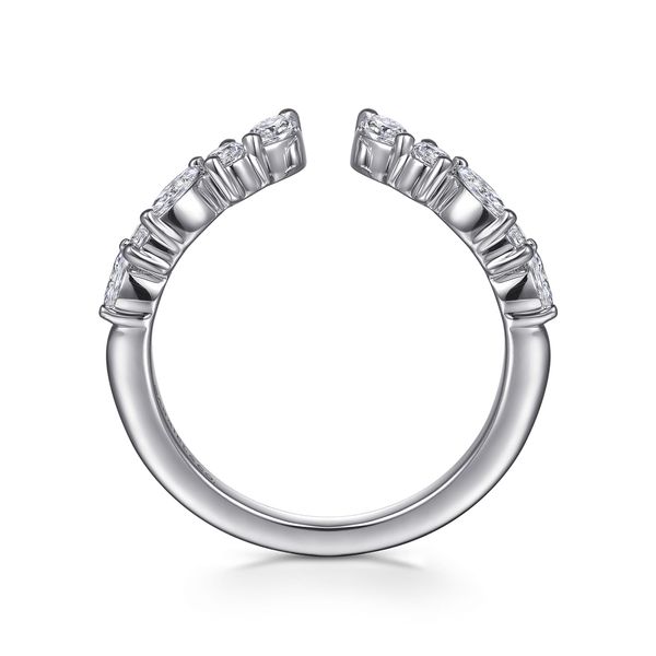 Gabriel & Co 14K White Gold Prong-Set Marquise & Round Diamond Open Band – 0.48Ctw – Contemporary Collection Image 2 Bradley's Jewelers Jacksonville, NC