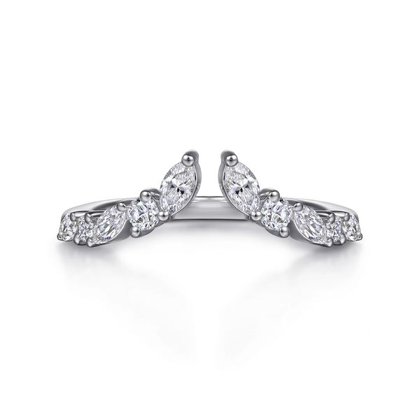 Gabriel & Co 14K White Gold Prong-Set Marquise & Round Diamond Open Band – 0.48Ctw – Contemporary Collection Bradley's Jewelers Jacksonville, NC