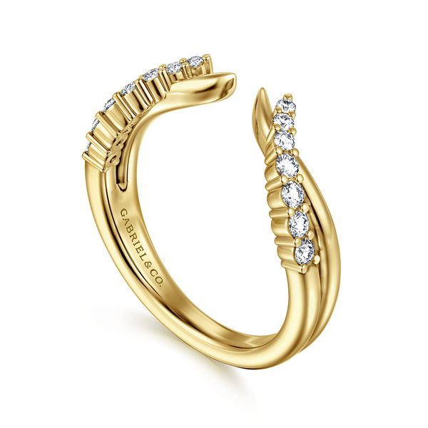 Gabriel & Co Curved 14K Yellow Gold Diamond Open Band – 0.27Ctw – Contemporary Collection Image 3 Bradley's Jewelers Jacksonville, NC