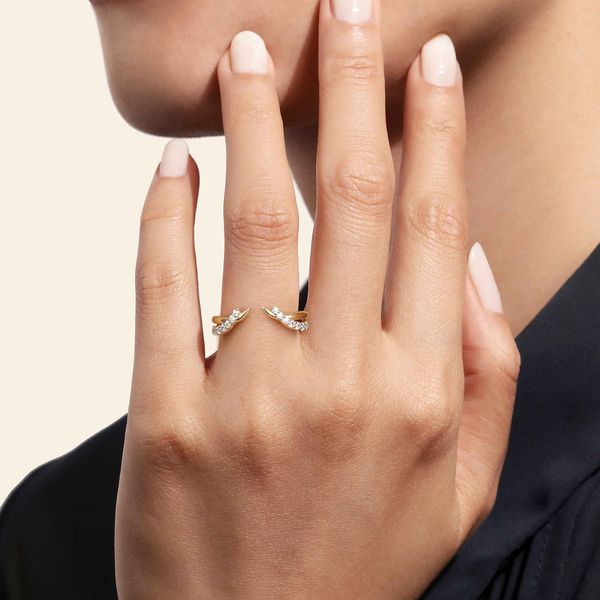 Gabriel & Co Curved 14K Yellow Gold Diamond Open Band – 0.27Ctw – Contemporary Collection Image 5 Bradley's Jewelers Jacksonville, NC