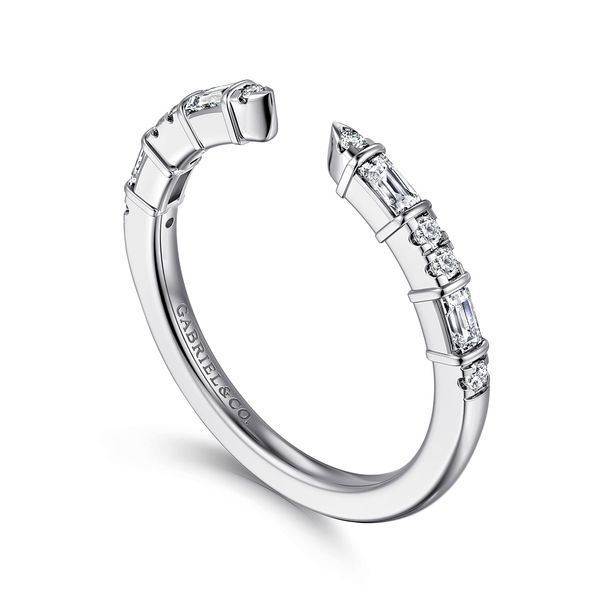 Gabriel & Co 14K White Gold Channel & U-Setting Diamond Anniversary Band – 0.3Ctw Image 3 Bradley's Jewelers Jacksonville, NC