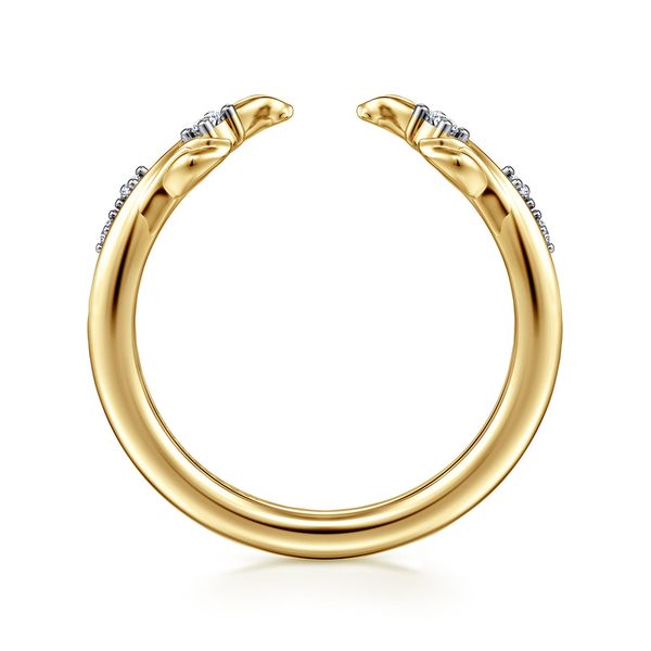 Gabriel & Co 14K Yellow Gold Floral Diamond Band – Contemporary Collection Image 2 Bradley's Jewelers Jacksonville, NC