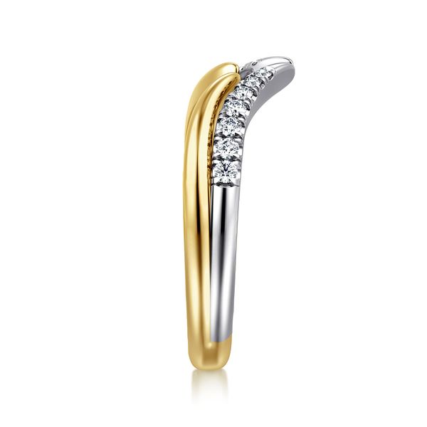 Gabriel & Co Curved 14K Two-Tone Gold U-Setting Diamond Band – Contemporary Collection Image 4 Bradley's Jewelers Jacksonville, NC