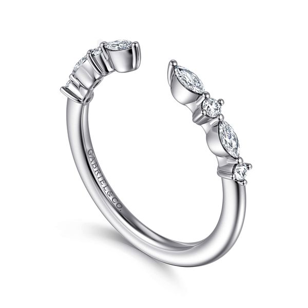 Gabriel & Co 14K White Gold Marquise & Round Diamond Band – Contemporary Collection Image 4 Bradley's Jewelers Jacksonville, NC