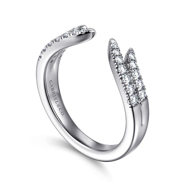Gabriel & Co 14K White Gold Curved U-Setting Diamond Open Band Ring .27 CTW Contemporary Collection Image 2 Bradley's Jewelers Jacksonville, NC