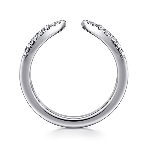 Gabriel & Co 14K White Gold Curved U-Setting Diamond Open Band Ring .27 CTW Contemporary Collection Image 5 Bradley's Jewelers Jacksonville, NC