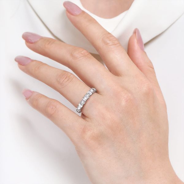 Gabriel & Co 14K White Gold Prong Emerald-Cut Diamond Ring 1.77 CTW Contemporary Collection Image 5 Bradley's Jewelers Jacksonville, NC