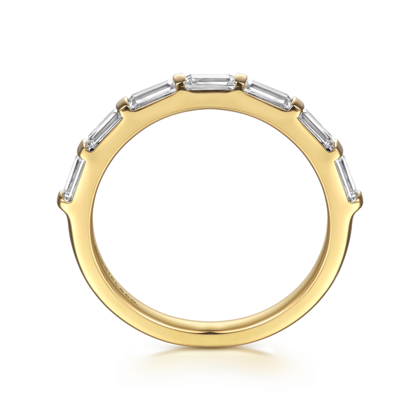 Gabriel & Co 14K Yellow Gold Channel Baguette 7-Stone Diamond Ring .74 CTW Contemporary Collection Image 3 Bradley's Jewelers Jacksonville, NC