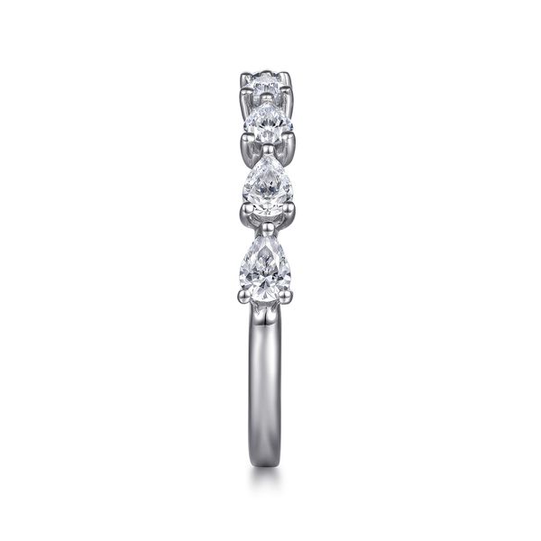 Gabriel & Co 14K White Gold East-West Pear Shape Diamond Ring .66 CTW Contemporary Collection Image 4 Bradley's Jewelers Jacksonville, NC