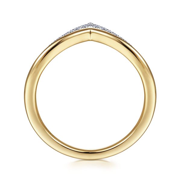 Gabriel & Co 14K Yellow Gold Diamond Double Row V Fashion Ring .06 CTW Image 2 Bradley's Jewelers Jacksonville, NC