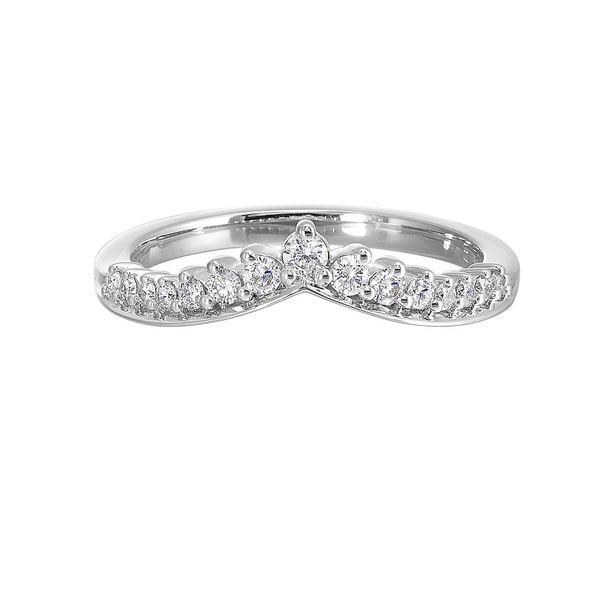 14K White Gold Chevron Diamond Fashion Ring 0.25 CTW Round Diamonds Bradley's Jewelers Jacksonville, NC