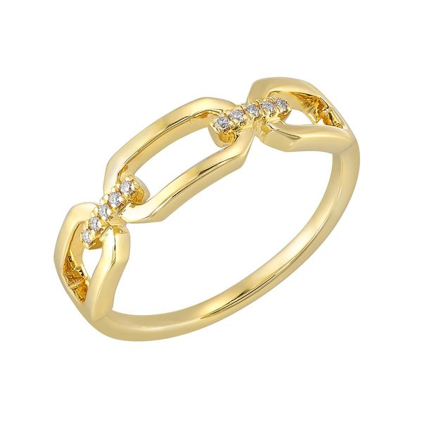 Yellow 14 Karat Fashion Ring with 0.04 TW Round Diamonds Image 2 Bradley's Jewelers Jacksonville, NC
