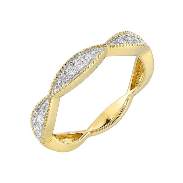 Yellow 10 Karat Fashion Ring with 0.20 TW Round Diamonds Image 2 Bradley's Jewelers Jacksonville, NC