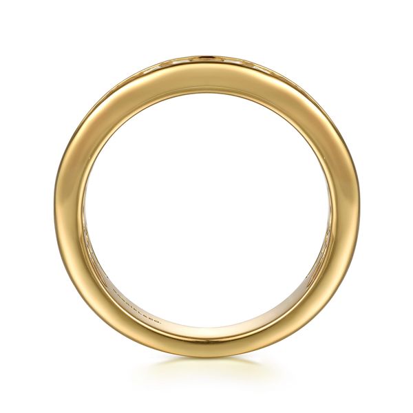 Gabriel & Co 14K Yellow Gold Channel Baguette Diamond Band 1.26 CTW Contemporary Collection Image 2 Bradley's Jewelers Jacksonville, NC