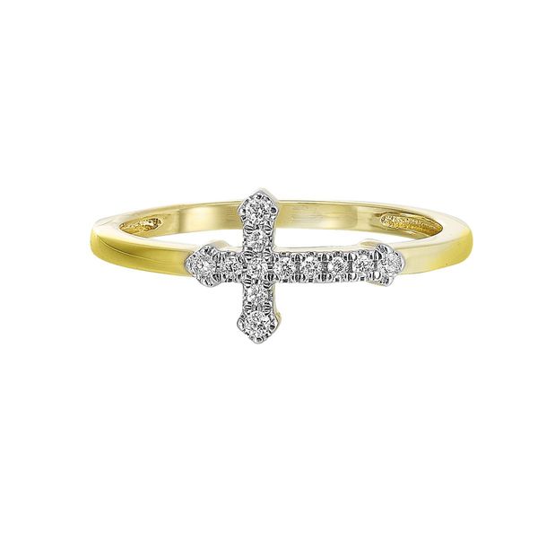 14K Yellow Gold Diamond Cross Ring – 0.10 CTW Bradley's Jewelers Jacksonville, NC