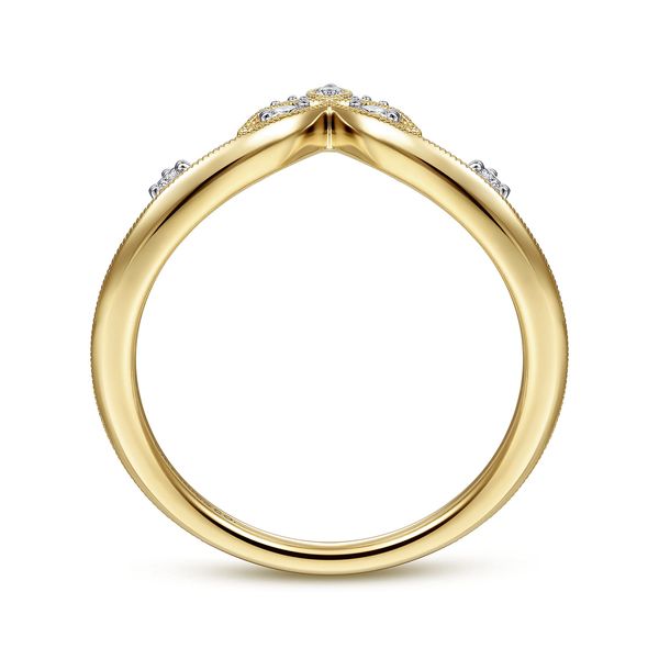 Gabriel & Co 14K Yellow Gold Chevron Diamond Ring .09 CTW Kaslique Collection Image 2 Bradley's Jewelers Jacksonville, NC