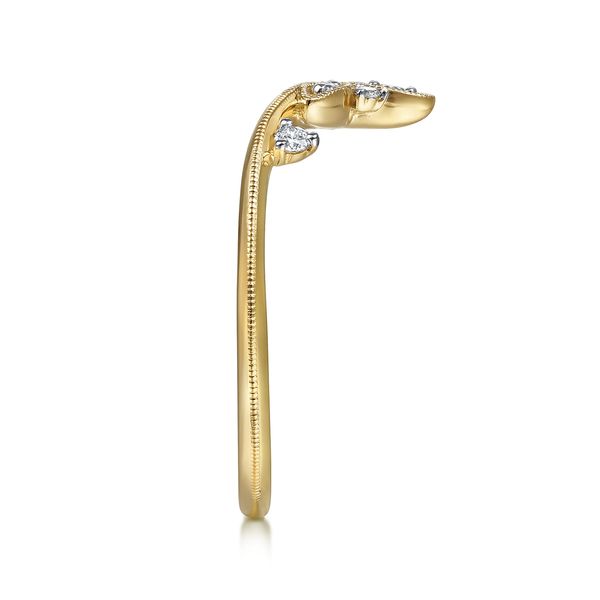 Gabriel & Co 14K Yellow Gold Chevron Diamond Ring .09 CTW Kaslique Collection Image 4 Bradley's Jewelers Jacksonville, NC