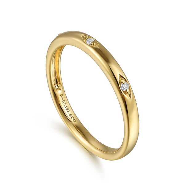 Gabriel & Co 14K Yellow Gold Diamond Stackable Ring – Stackables Collection Image 3 Bradley's Jewelers Jacksonville, NC