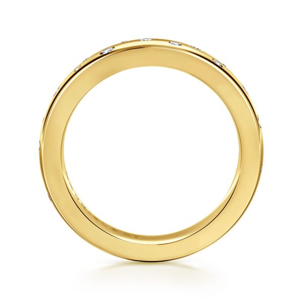 Gabriel & Co. 14K Yellow Gold .23 CTW Diamond Cigar Band Image 2 Bradley's Jewelers Jacksonville, NC