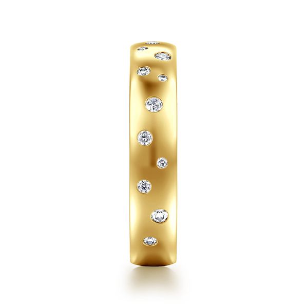 Gabriel & Co. 14K Yellow Gold .23 CTW Diamond Cigar Band Image 4 Bradley's Jewelers Jacksonville, NC