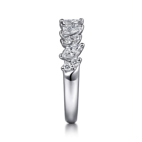 Gabriel & Co. 14K White Gold .72 CTW Marquise and Round Diamond Anniversary Band Image 2 Bradley's Jewelers Jacksonville, NC