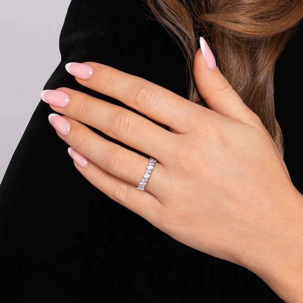 Gabriel & Co. 14K White Gold .72 CTW Marquise and Round Diamond Anniversary Band Image 3 Bradley's Jewelers Jacksonville, NC