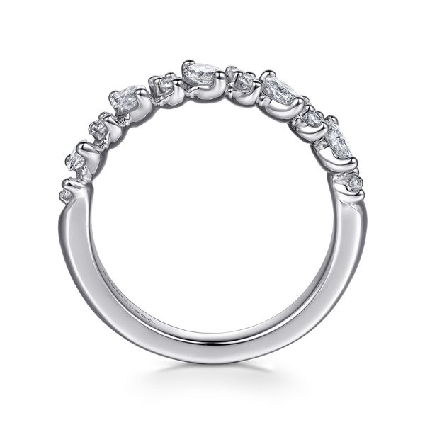 Gabriel & Co. 14K White Gold .72 CTW Marquise and Round Diamond Anniversary Band Image 4 Bradley's Jewelers Jacksonville, NC