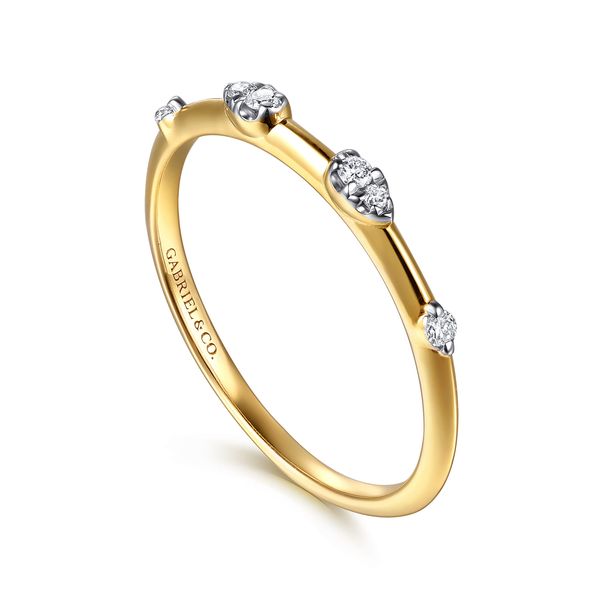 Gabriel & Co. 14K Yellow Gold 0.06 CTW Diamond Stackable Ring Image 3 Bradley's Jewelers Jacksonville, NC