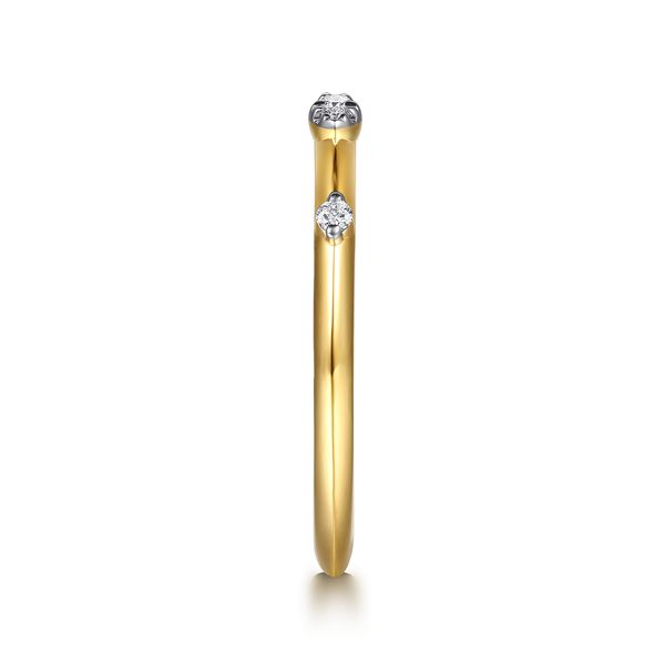 Gabriel & Co. 14K Yellow Gold 0.06 CTW Diamond Stackable Ring Image 4 Bradley's Jewelers Jacksonville, NC
