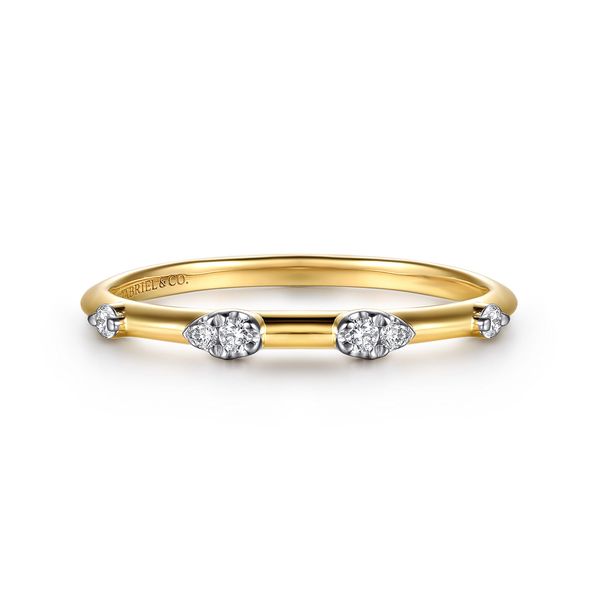 Gabriel & Co. 14K Yellow Gold 0.06 CTW Diamond Stackable Ring Bradley's Jewelers Jacksonville, NC