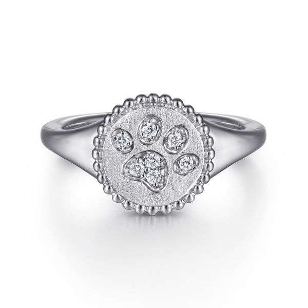 Gabriel & Co. Sterling Silver Bujukan Paw Print Diamond Ring Bradley's Jewelers Jacksonville, NC
