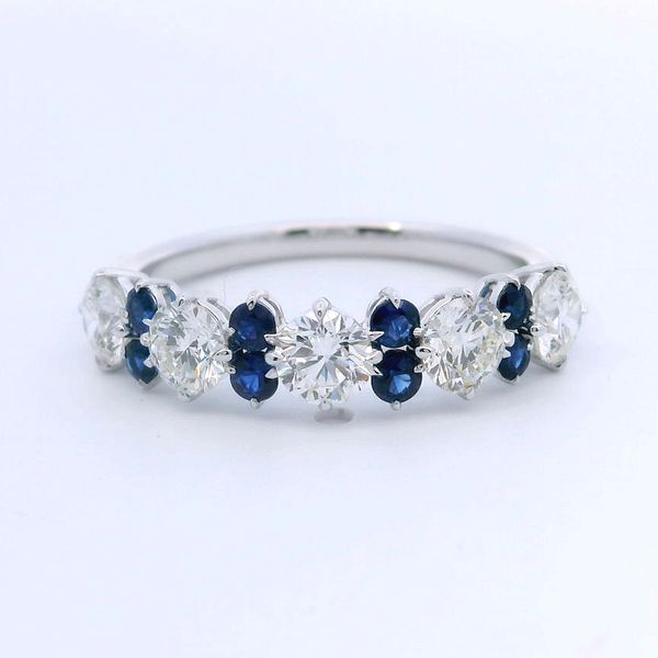 18K White Gold Diamond and Sapphire Fashion Ring Bradley's Jewelers Jacksonville, NC