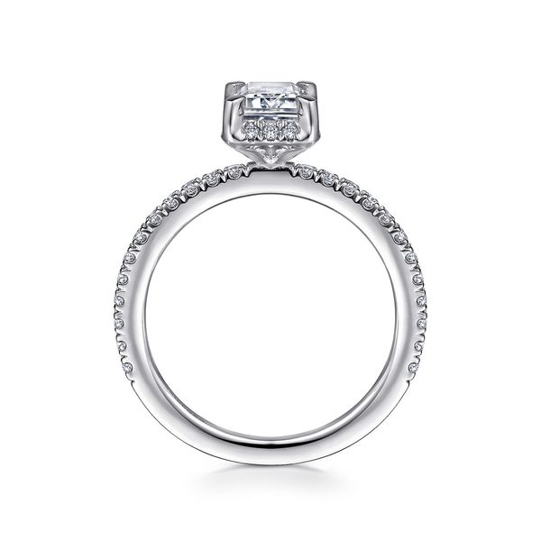 Gabriel & Co Emerald Hidden Halo Semi Mount Ring .29CTW Image 2 Bradley's Jewelers Jacksonville, NC