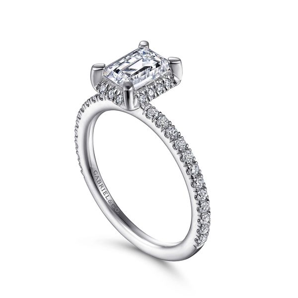 Gabriel & Co Emerald Hidden Halo Semi Mount Ring .29CTW Image 3 Bradley's Jewelers Jacksonville, NC