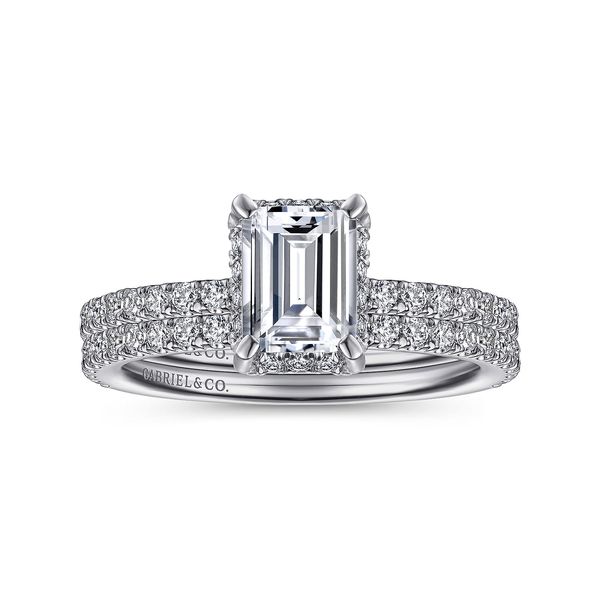 Gabriel & Co Emerald Hidden Halo Semi Mount Ring .29CTW Image 4 Bradley's Jewelers Jacksonville, NC