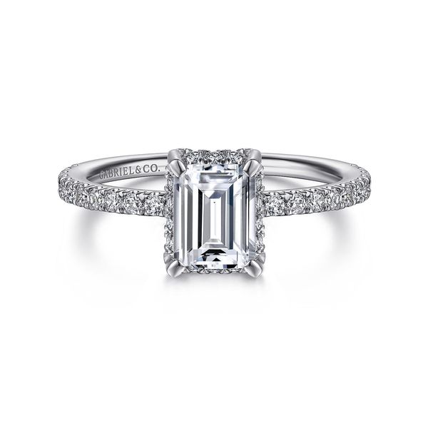 Gabriel & Co Emerald Hidden Halo Semi Mount Ring .29CTW Bradley's Jewelers Jacksonville, NC