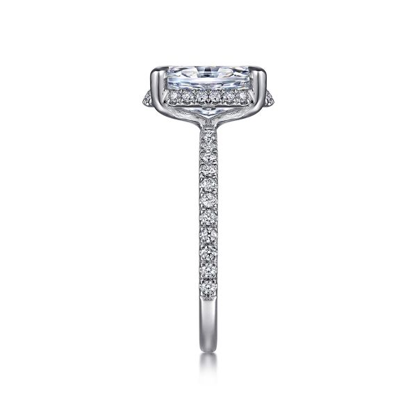 Gabriel & Co 14K White Gold Oval Hidden Halo Semi Mount Ring .37CTW Image 5 Bradley's Jewelers Jacksonville, NC