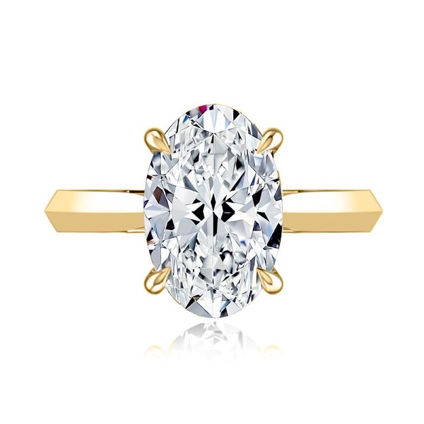 A. Jaffe 14K Yellow Gold Hidden Halo Semi-Mount Ring | 0.10 CTW Diamonds, 4.00 CT CZ Center Image 2 Bradley's Jewelers Jacksonville, NC
