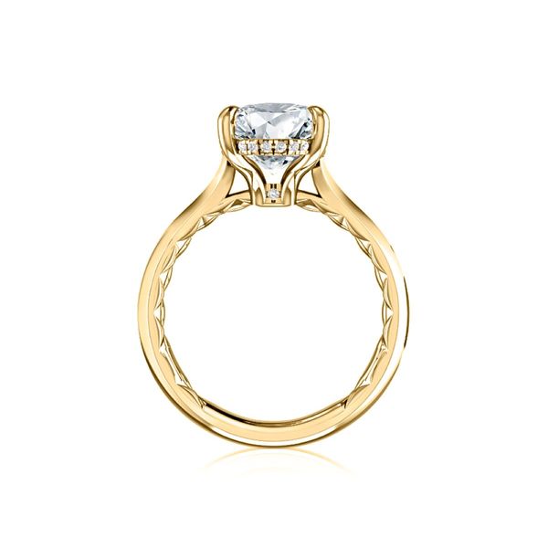 A. Jaffe 14K Yellow Gold Hidden Halo Semi-Mount Ring | 0.10 CTW Diamonds, 4.00 CT CZ Center Image 3 Bradley's Jewelers Jacksonville, NC