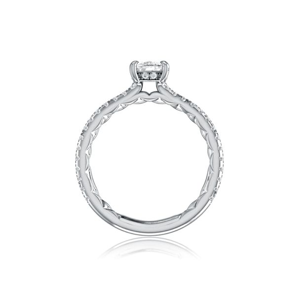 A. Jaffe 14K White Gold Semi-Mount Ring | 0.31 CTW Diamonds, 1.00 CT Cushion CZ Center Image 2 Bradley's Jewelers Jacksonville, NC