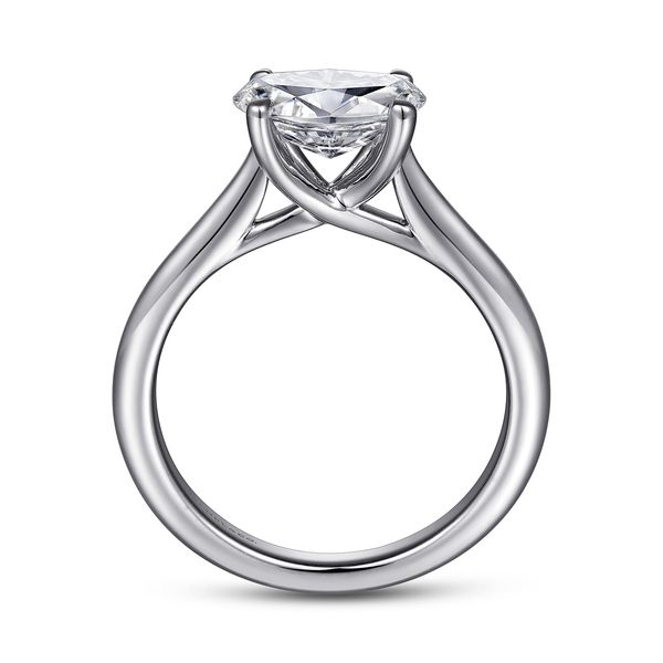 Gabriel & Co. 14K White Gold East-West Oval Solitaire Engagement Ring Mounting Image 2 Bradley's Jewelers Jacksonville, NC