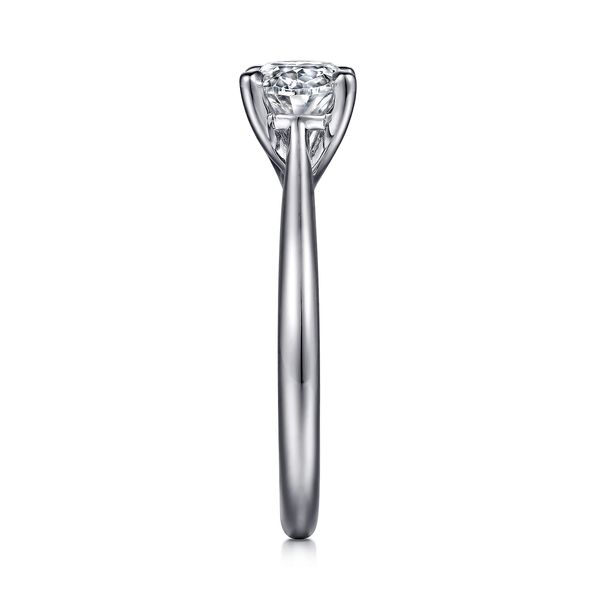 Gabriel & Co. 14K White Gold East-West Oval Solitaire Engagement Ring Mounting Image 5 Bradley's Jewelers Jacksonville, NC