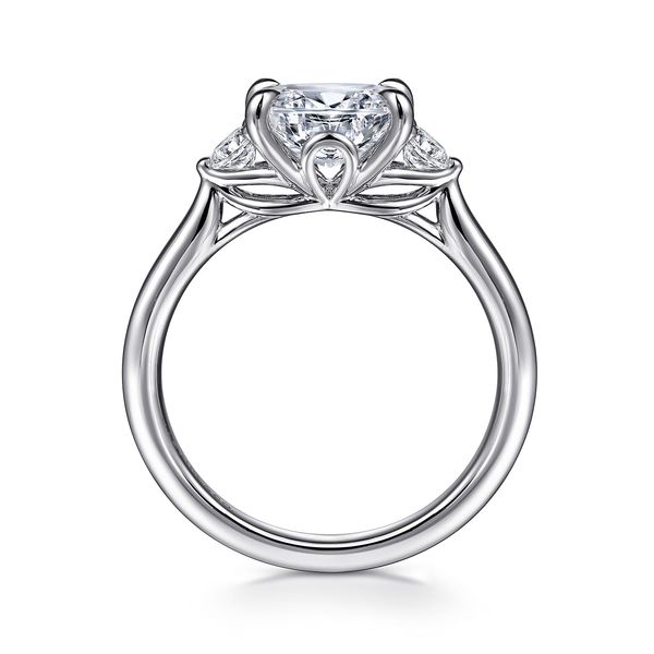 Gabriel & Co Lotus Collection 14K White Gold Oval Semi Mount Ring .22CTW Image 2 Bradley's Jewelers Jacksonville, NC