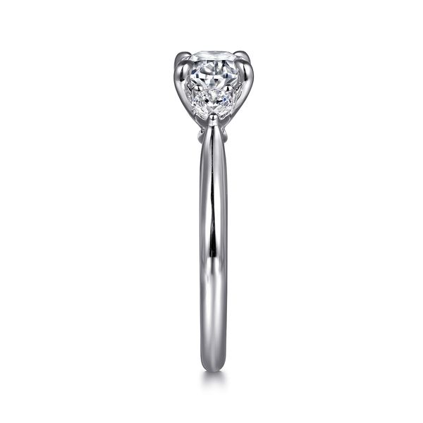 Gabriel & Co Lotus Collection 14K White Gold Oval Semi Mount Ring .22CTW Image 5 Bradley's Jewelers Jacksonville, NC