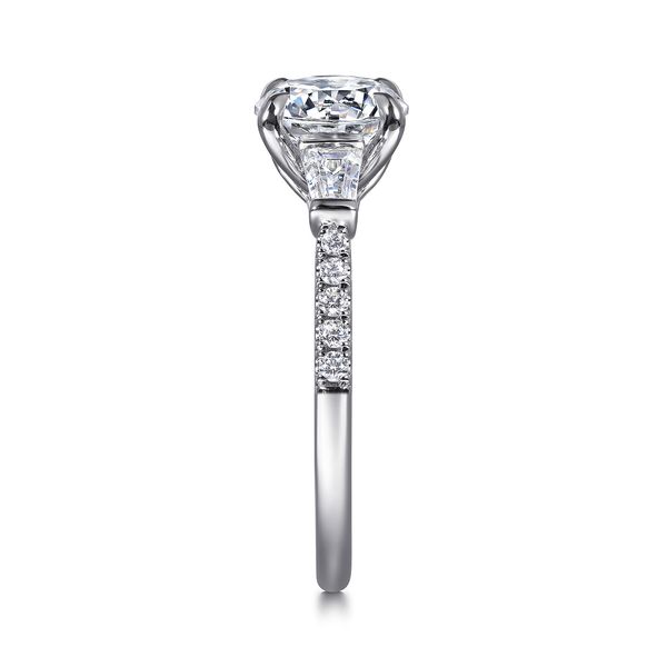 Gabriel & Co 14K White Gold Lotus Semi-Mount Ring .45Ctw Baguette & Round Diamonds 7.4mm CZ Center S1901353 Image 5 Bradley's Jewelers Jacksonville, NC