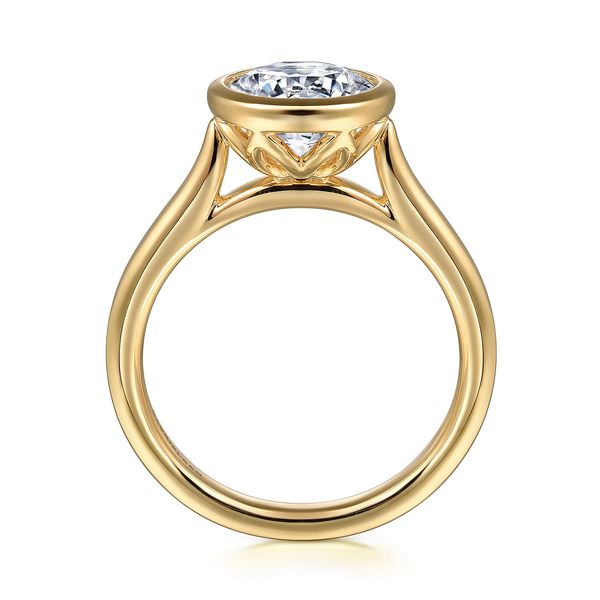 Gabriel & Co. 14K Yellow Gold Round Bezel Set Engagement Ring Mounting Image 2 Bradley's Jewelers Jacksonville, NC
