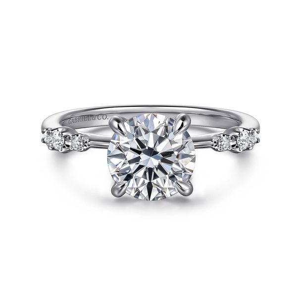 Gabriel & Co. 14K White Gold Diamond Semi-Mount Engagement Ring .17 Ctw Bradley's Jewelers Jacksonville, NC
