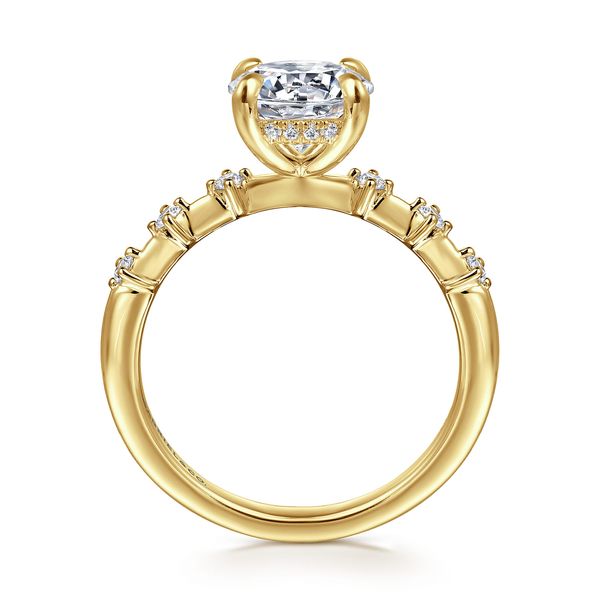 Gabriel & Co. 14K Yellow Gold Diamond Semi-Mount Engagement Ring .16 Ctw Image 2 Bradley's Jewelers Jacksonville, NC