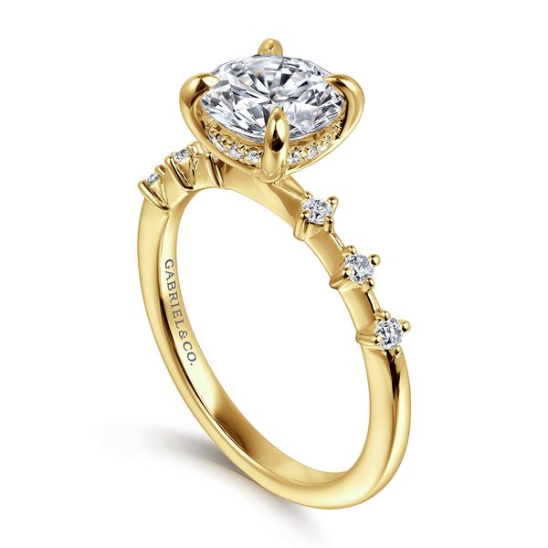 Gabriel & Co. 14K Yellow Gold Diamond Semi-Mount Engagement Ring .16 Ctw Image 3 Bradley's Jewelers Jacksonville, NC