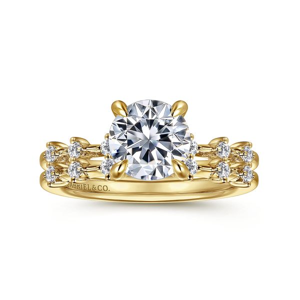 Gabriel & Co. 14K Yellow Gold Diamond Semi-Mount Engagement Ring .16 Ctw Image 4 Bradley's Jewelers Jacksonville, NC